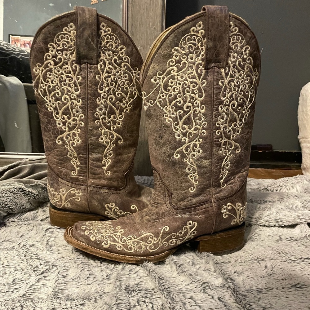 Corral square toe cowgirl boots